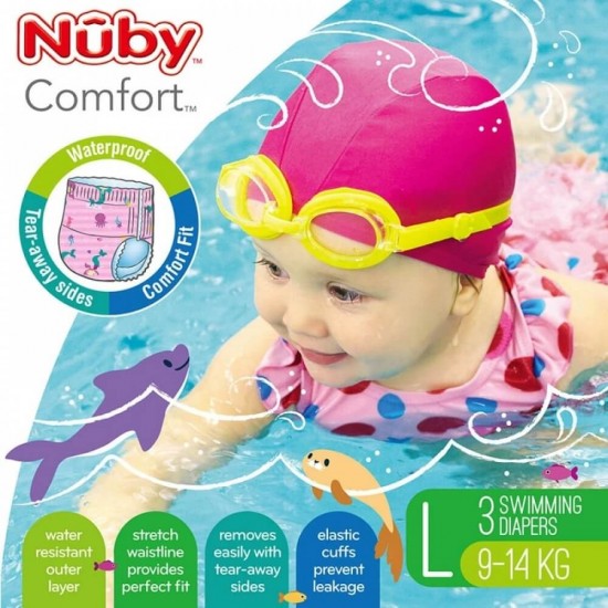 Nuby Comfort disposable swimming pants -Pink Large ( 3 pcs)