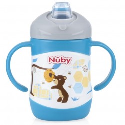 Nuby Clik-it™ Soft Spout Stainless Steel Cup 220 ml - Bear 