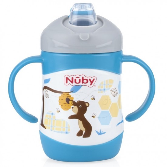Nuby Clik-it™ Soft Spout Stainless Steel Cup 220 ml - Bear 