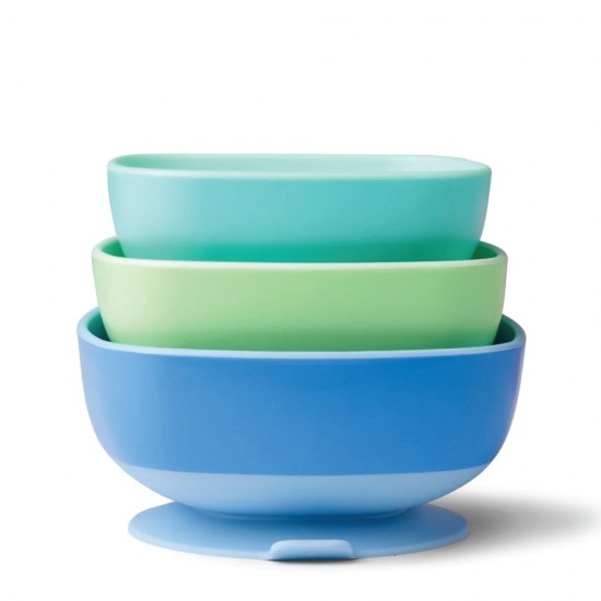 Nuby Suction Bowl - Blue / 3 Pack