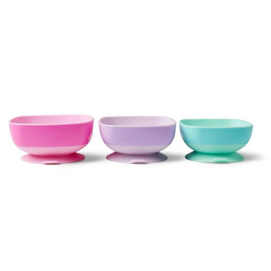Nuby Suction Bowl - Pink / 3 Pack