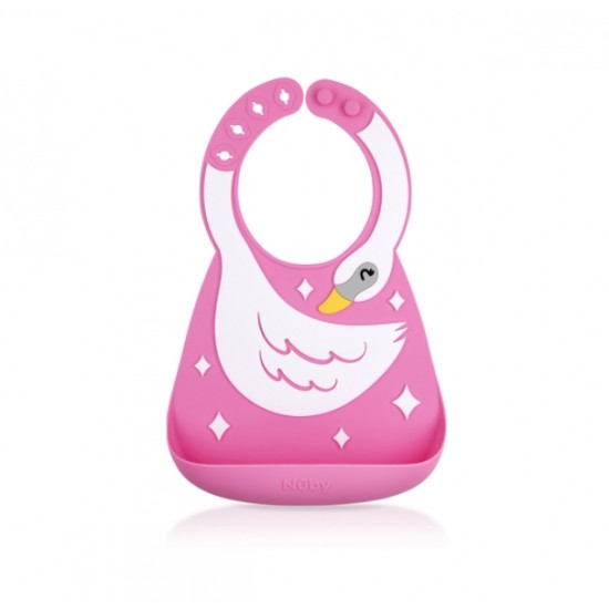 Nuby 3D Silicone Feeding Bib - Swan