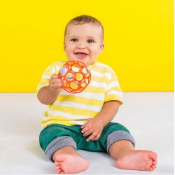 Bright Starts Oball Rattle Easy-Grasp ball Orange Red