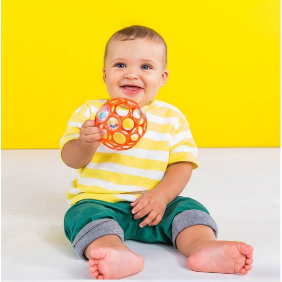 Bright Starts Oball Rattle Easy-Grasp ball Orange Red