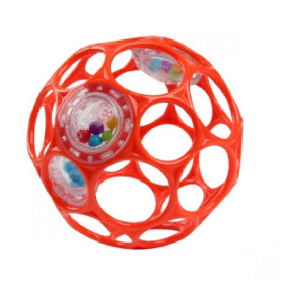 Bright Starts Oball Rattle Easy-Grasp ball Orange Red