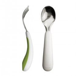 OXO Tot Fork & Spoon Set - Green