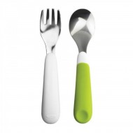 OXO Tot Fork & Spoon Set - Green