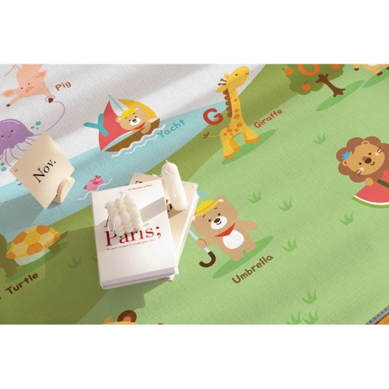 Parklon Prime Living Double-sided Play Mat -Balloon Alphabet + Downtown Duck, 150 x 200 x 1 cm