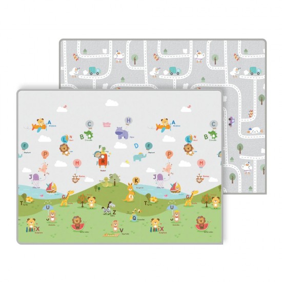Parklon Prime Living Double-sided Play Mat -Balloon Alphabet + Downtown Duck, 150 x 200 x 1 cm