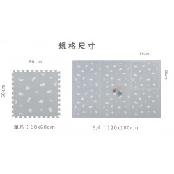 Pato Pato Puzzle Playmat - 60 x 60 x 1.4 cm x 6 pcs - Isle Stone (Grey)