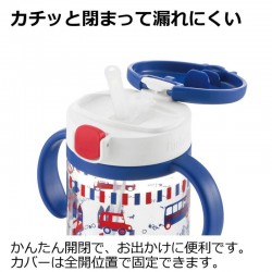 Richell aquela straw bottle mug - Let go for a ride (200 ml)