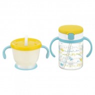 Richell Aquela Straw Training Mug & Clear Straw bottle mug - My Lovely Baby