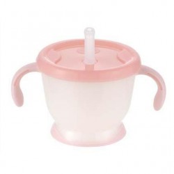 Richell Aquela Straw Training Mug & Straw bottle mug - Pink Forest
