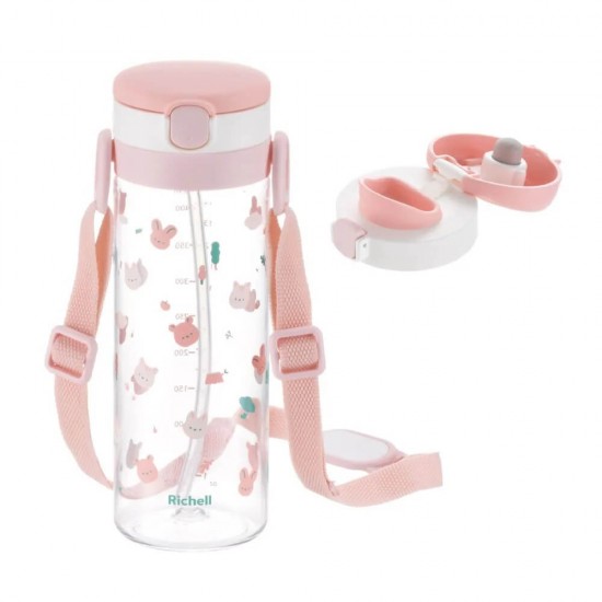 Richell Aqulea Step Up Bottle Mug 450ml - Pink Forest