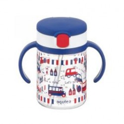 Richell aquela straw bottle mug - Let go for a ride (200 ml)