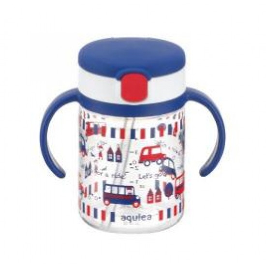 Richell aquela straw bottle mug - Let go for a ride (200 ml)
