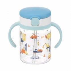 Richell aquela straw bottle mug - Traffic (200 ml)