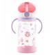 Richell aquela straw bottle mug with base - Pink Desserts (320 ml)