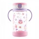 Richell aquela straw bottle mug with base - Pink Desserts (320 ml)
