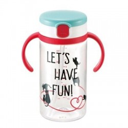 Richell aquela straw bottle mug - Let's Have Fun (320 ml)