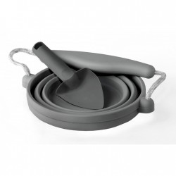 Scrunch Seedling Pot with Trowel - Anthracite Grey