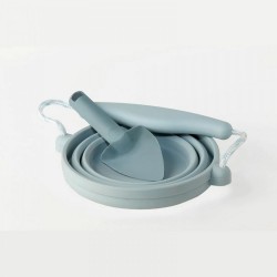 Scrunch Seedling Pot with Trowel - Duck Egg Blue
