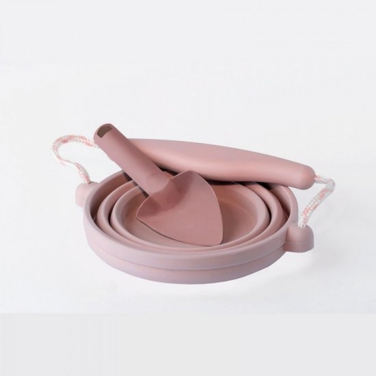 Scrunch Seedling Pot with Trowel - Old Rose