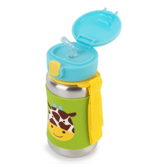Skip Hop Zoo Stainless Steel Straw Bottle - Giraffe