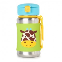 Skip Hop Zoo Stainless Steel Straw Bottle - Giraffe