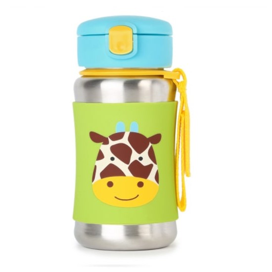 Skip Hop Zoo Stainless Steel Straw Bottle - Giraffe
