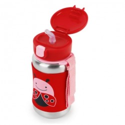 Skip Hop Zoo Stainless Steel Straw Bottle - Ladybug