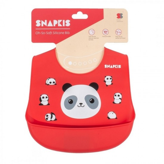 Snapkis Oh-So-Soft Silicone Bib - Panda