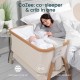 Tutti Bambini CoZee Bedside Crib - Scandinavian Walnut / Ecru