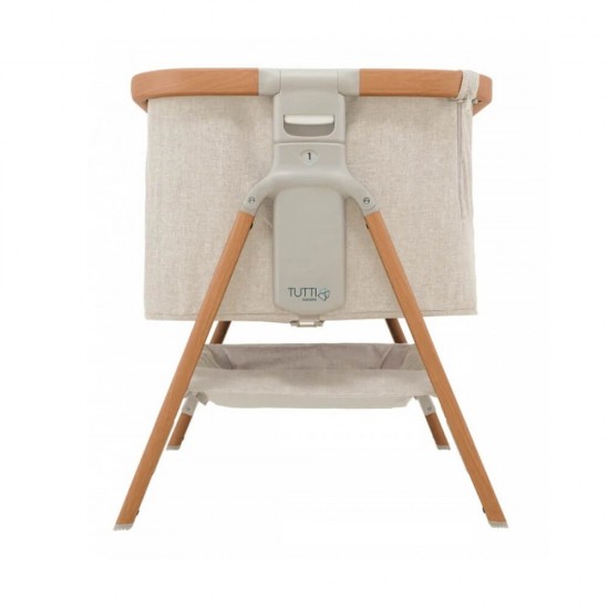 Tutti Bambini CoZee Bedside Crib - Scandinavian Walnut / Ecru