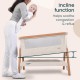 Tutti Bambini CoZee Bedside Crib - Scandinavian Walnut / Ecru
