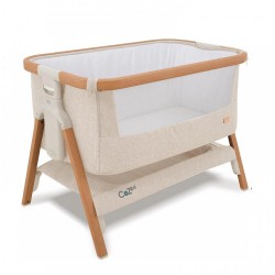 Tutti Bambini CoZee Bedside Crib - Scandinavian Walnut / Ecru