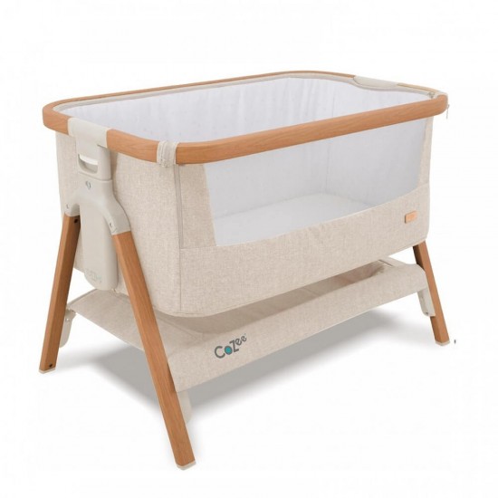 Tutti Bambini CoZee Bedside Crib - Scandinavian Walnut / Ecru