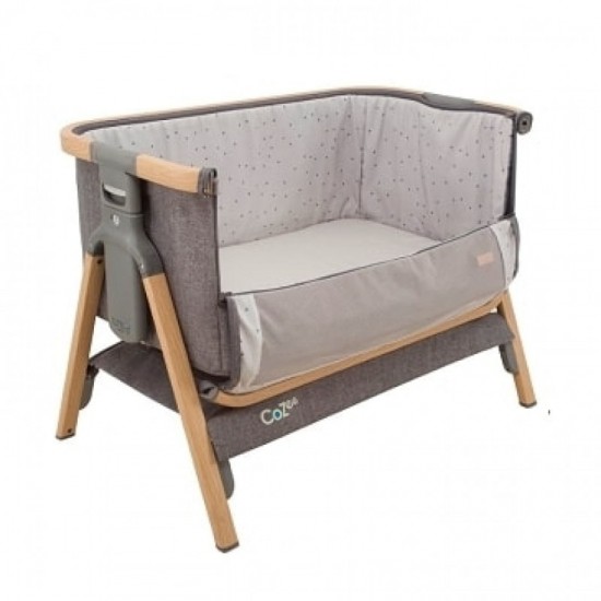 Tutti Bambini CoZee Bedside Crib - Oak/ Charcoal