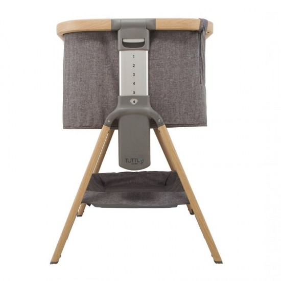 Tutti Bambini CoZee Bedside Crib - Oak/ Charcoal