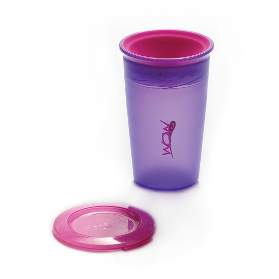 WOW Cup for Kids Translucent Spill Free Tumblers - Purple